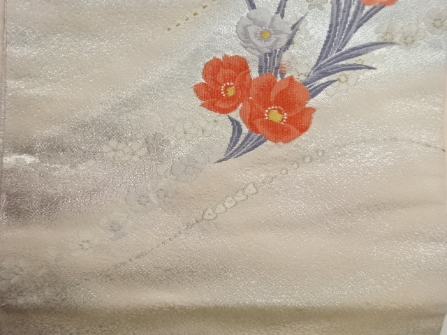  花葉模様織出し名古屋帯